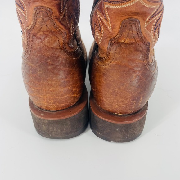 Ariat Brown Leather Square Toe Embroidered Cowboy Boots Mens US 9D Western Work - Picture 5 of 16